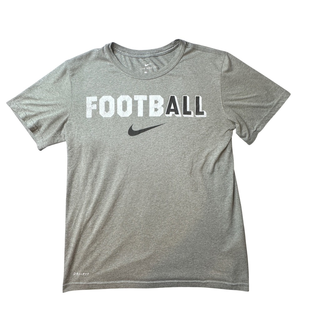 Nike T-Shirt Mens S Gray Football Dri-FIT Graphic Athletic Training 842527-063